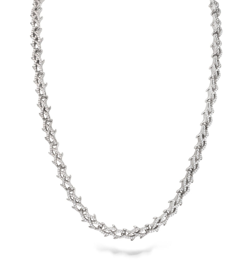 THORN NECKLACE 18K WHITE GOLD WITH DIAMONDS