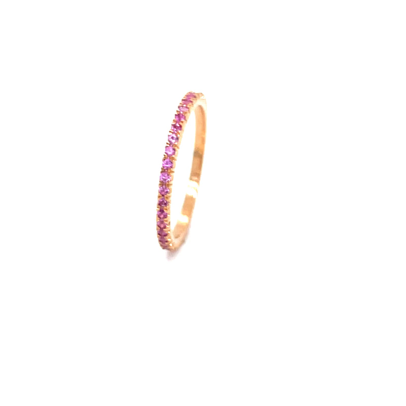 Rose Gold with Dark Pink Sapphires Band