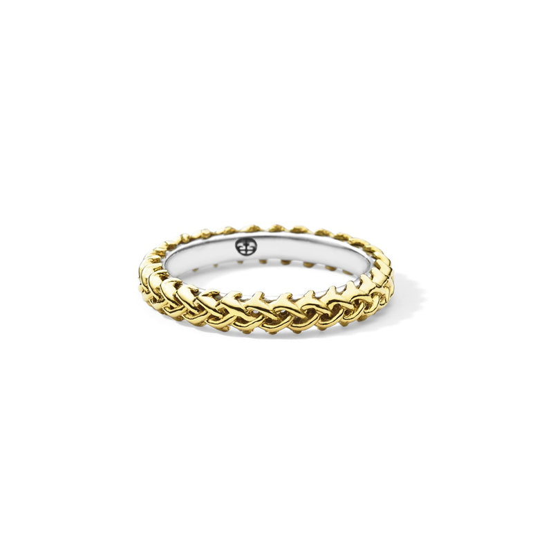 THORN CROWN BAND - 18K YELLOW GOLD WITH STERLING SILVER - 3MM
