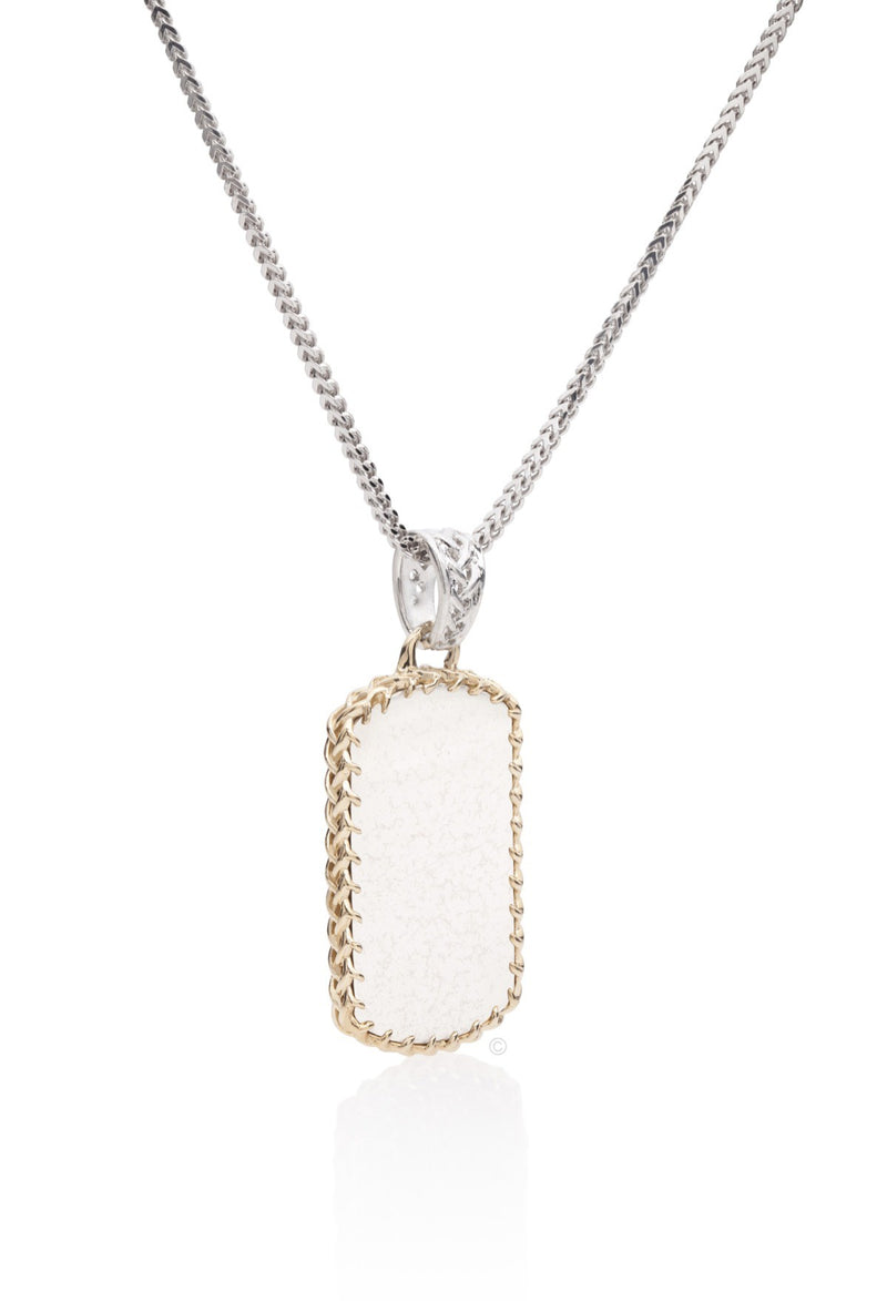 THORN CROWN DOG TAG - 18K YELLOW GOLD WITH STERLING SILVER