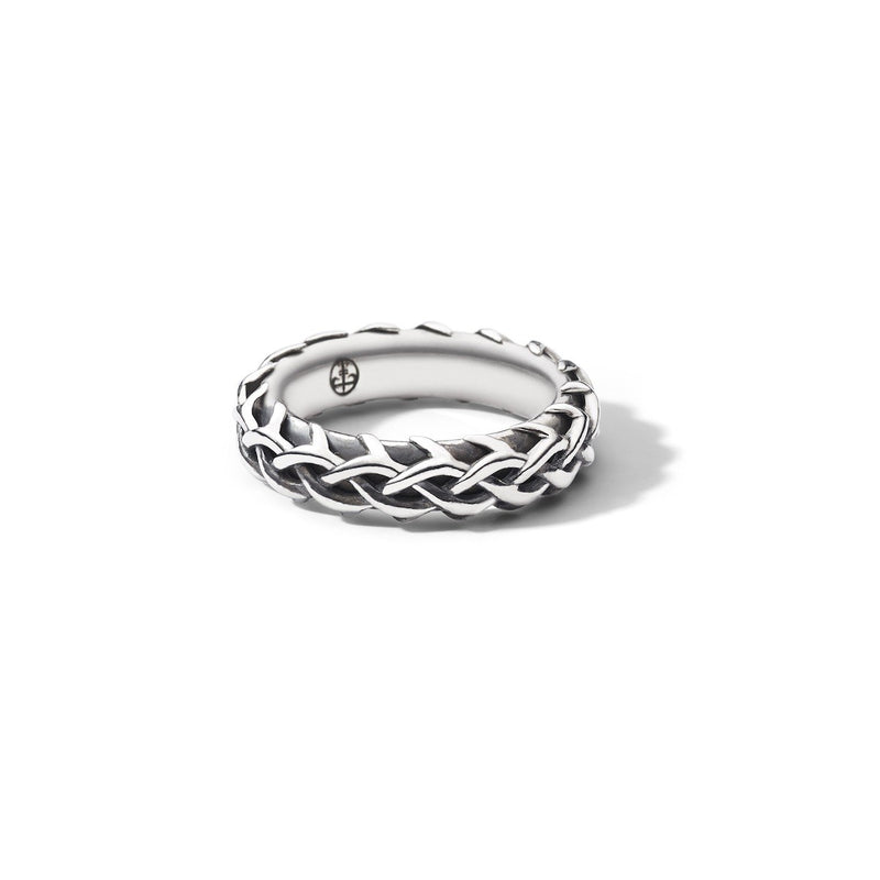 THORN ROUNDED TUBE RING - STERLING SILVER